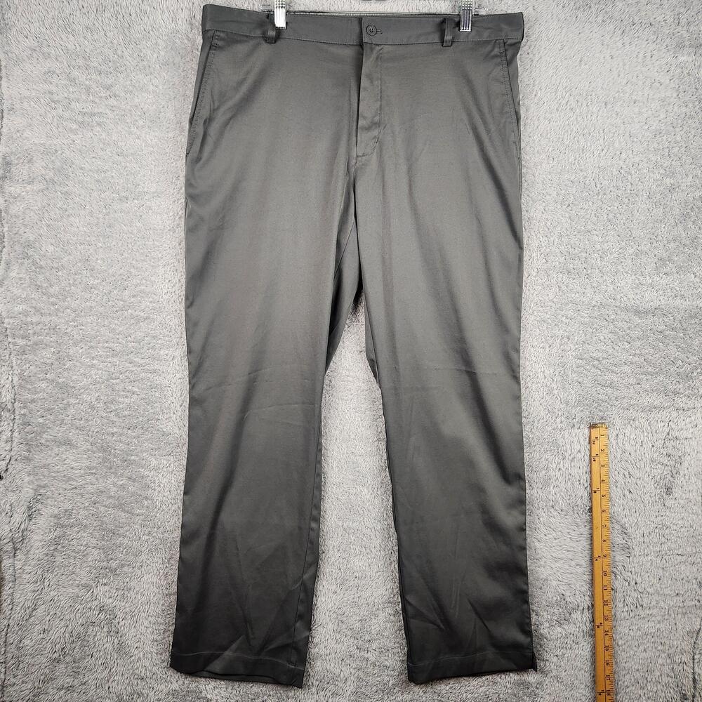 Nike Golf Tech Pants Mens 38x32 Gray Dri FIT Straight Stretch Lightweight Chino